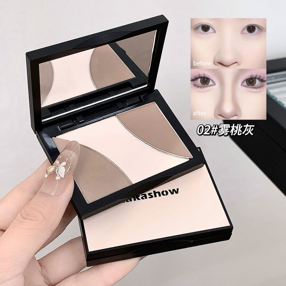 Kakashow three-color contouring palette high-gloss contouring all-in-one palette matte brightening facial shadow nose shadow novice