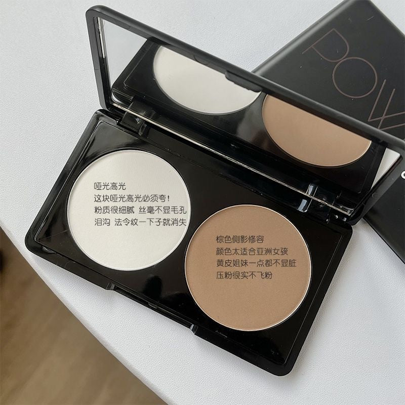 Novo 3d sculpting face palette - two-tone contouring powder for face sculpting, highlighting, nose shadow, and all-in-one shadow combination