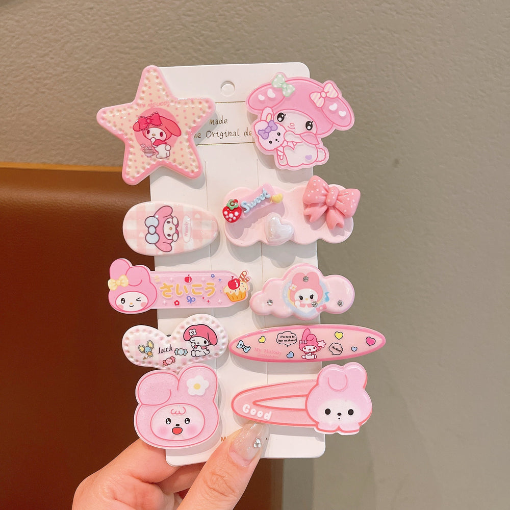 Girl's acrylic cartoon hair clip side clip no hair damage bb clip headwear girl's cute bangs broken hair clip