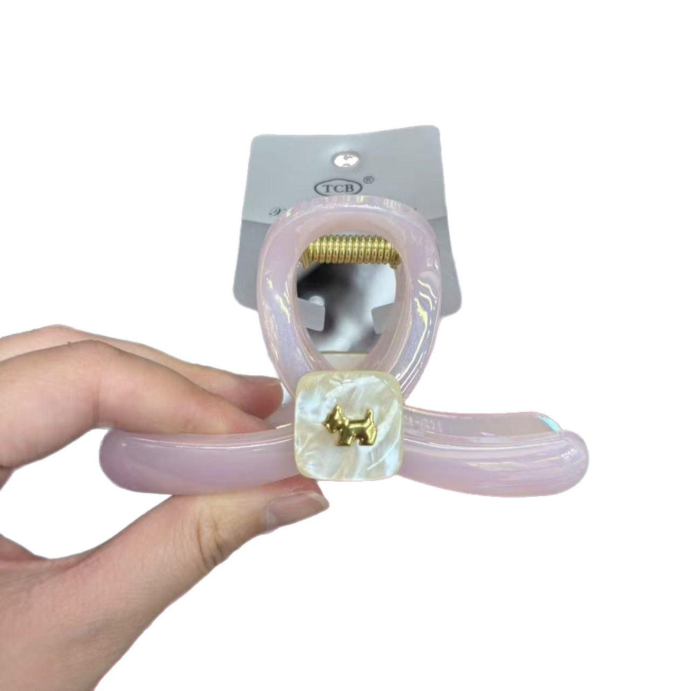 Exquisite puppy gripper for women 2025new arrival shark clip classy summer hair clip back of head hair clip hair accessories