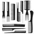hairdressing comb suitthickened pointed tail comb hairdressing comb hair salon styling comb ten-piece set in stock