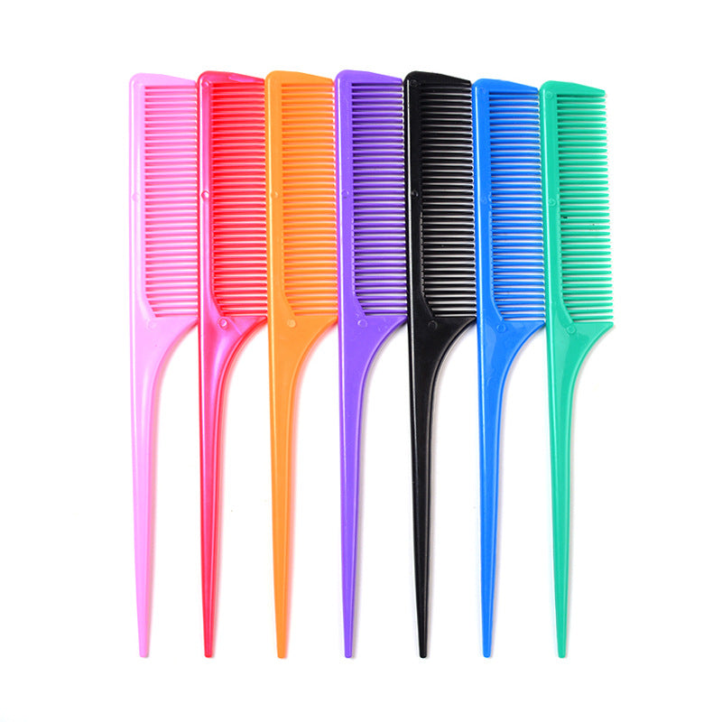 Ready-to-ship plastic combs, including rat tail combs, highlighting combs, flat combs, and hairdressing combs. wholesale options available for dollar stores, hair styling, and wig application