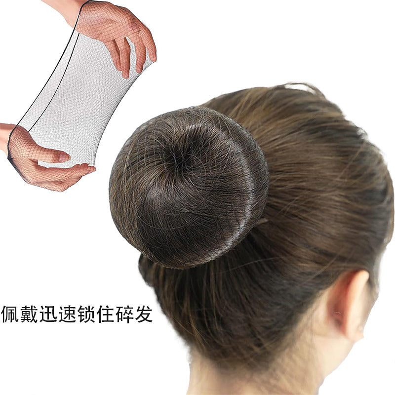 K-style invisible hair net stewardess kids ballet dance professional hair bun head flower headwear net pocket net cover handmade lace