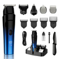 Cordless hair clipper set - rechargeable hair trimmer for home use - diy haircutting kit - electric hair clipper for men - complete barber tool set
