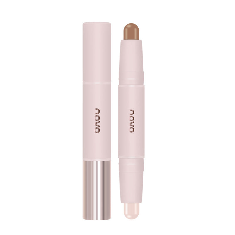Novo 3d dual-ended contour stick - highlighter, contour, nose shadow, side shadow, and face brightening stick