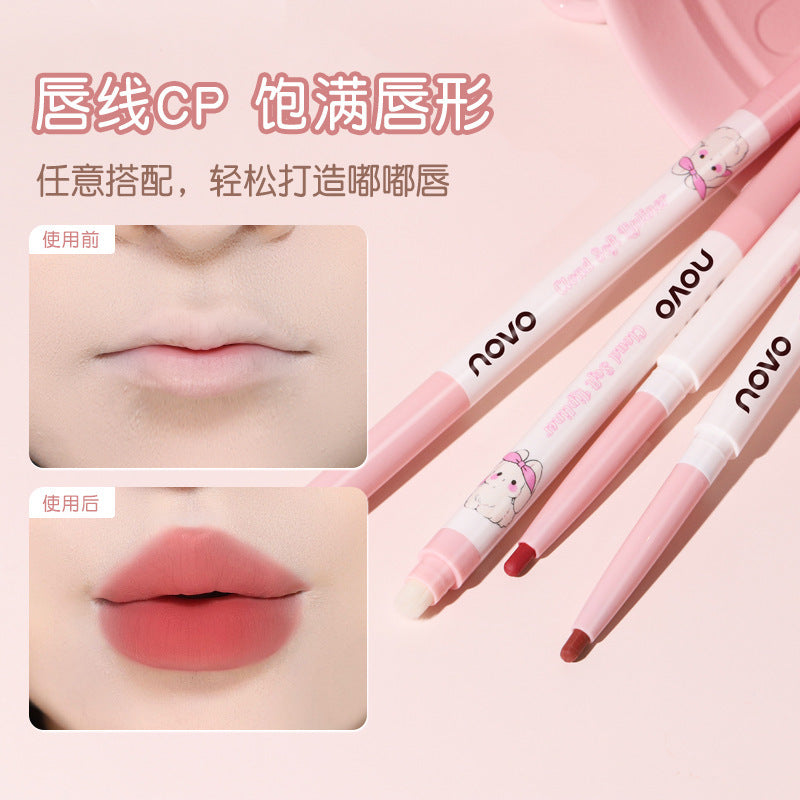 Novo cloud soft sculpting double-ended lip liner - women's lip contouring, matte, waterproof, long-lasting, lip primer & lipstick base