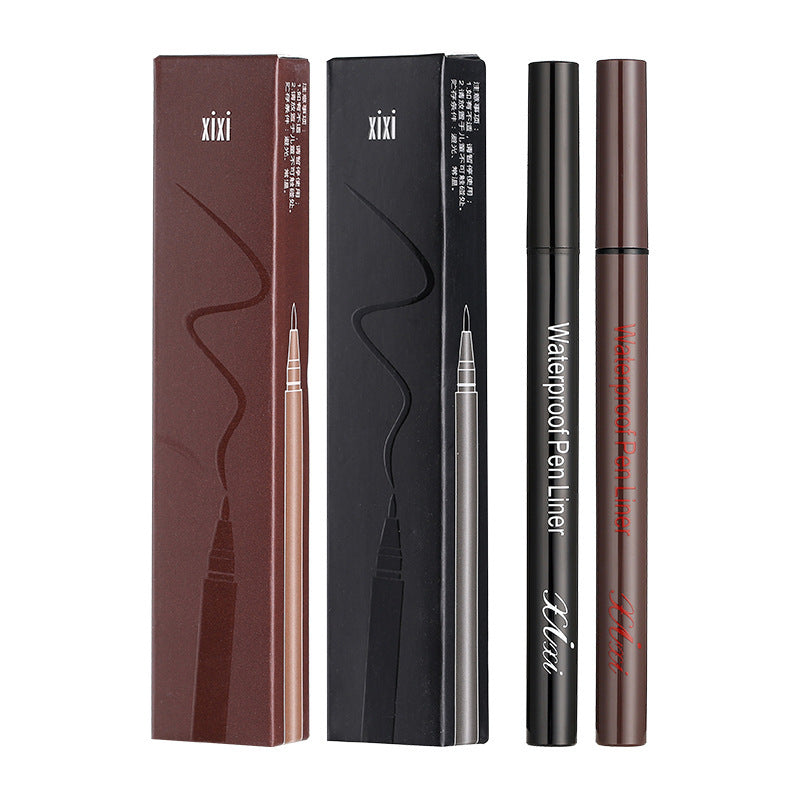 Makeup xixi lingmu deep automatic eyeliner waterproof long-lasting non-smudge hard tip black brown eyeliner pen