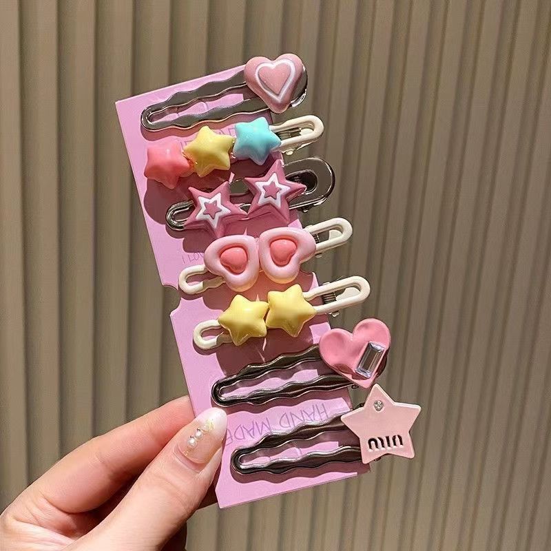 21-piece hair clip set: y2k sweet & cool dopamine metal rhinestone hair accessories for girls - cute hair clips, bang clips, and headbands