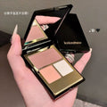Kakashow aurora shimmer tri-color eyeshadow palette - matte, shimmer, and fine glitter - everyday versatile earth tones