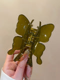 Minimalist korean style plastic hair clip - large butterfly claw clip for women's back of head - versatile shark clip - new 2024 collection