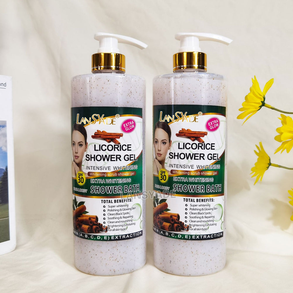 English body wash 1000ml scrub shower gel brightens skin, removes blackness, silky skin, rich foam, exfoliates