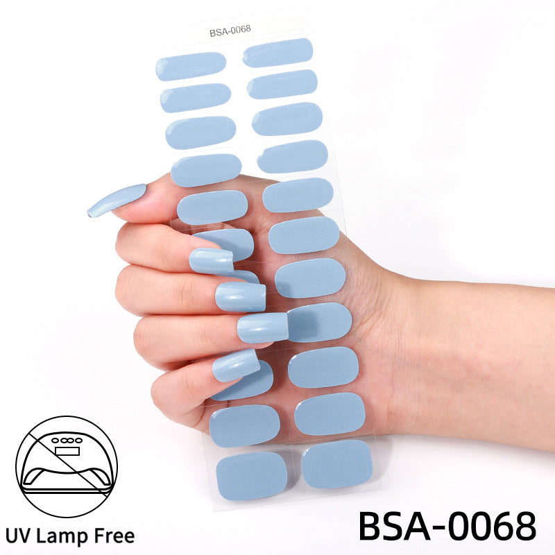 no-bake gel manicure stickers waterprooffashionpure color nail stickers no cure gel nail wraps