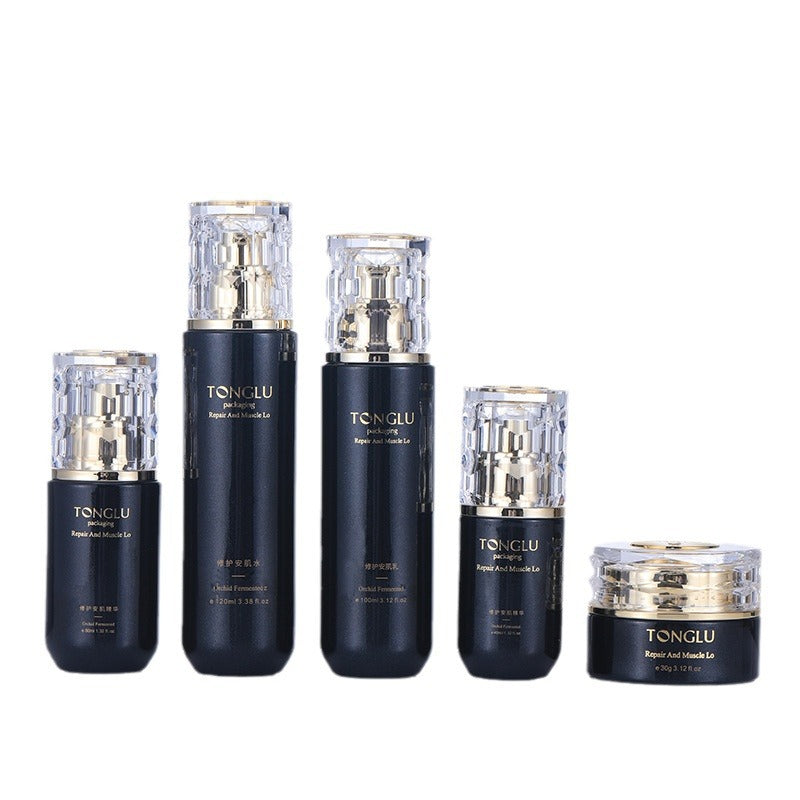 Manufacturer supplies glass bottle suit bottle 120ml pressed lotion bottle 40ml essential oil bottle 50g cream bottle