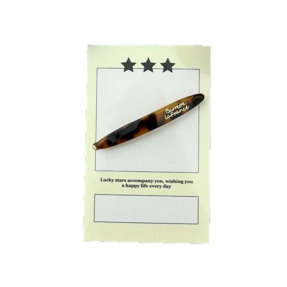 Three-dimensional gold label acetic acid hairpin side clip female side one-word clip 2025 new clip back of head bangs broken hair clip