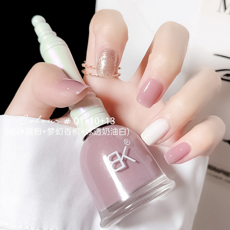 Fall and winter transparent nude bell water-based nail polish no baking quick drying long-lasting non-peelable jelly nail salon nail polish