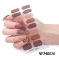 Gel manicure stickers 16 stickers semi-cured phototherapy stickers full stickers semi-baked nail stickers ready-made 5d jewelry ice transparent finished product