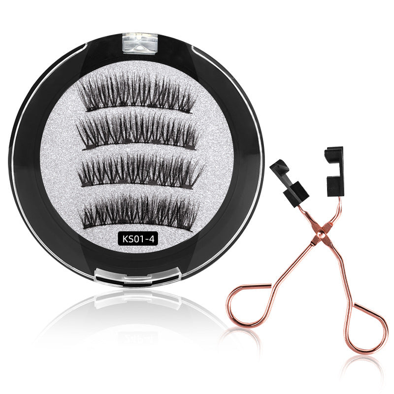 Pingdu magnetic false eyelashes amazon fashion thick strong magnetic 2 pairs black stem eyelash curler suit factory wholesale
