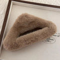 Plush dark brown triangle clip-12cm