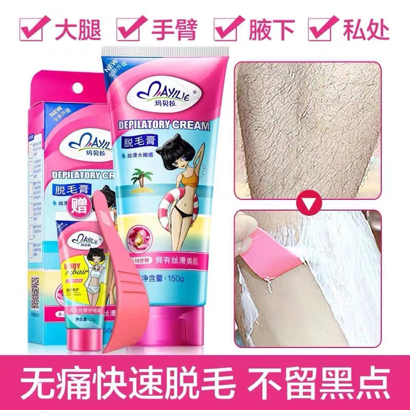 Málaga hair removal cream - suitable for underarms, legs, and full body. gentle and non-irritating hair removal kit for men and women
