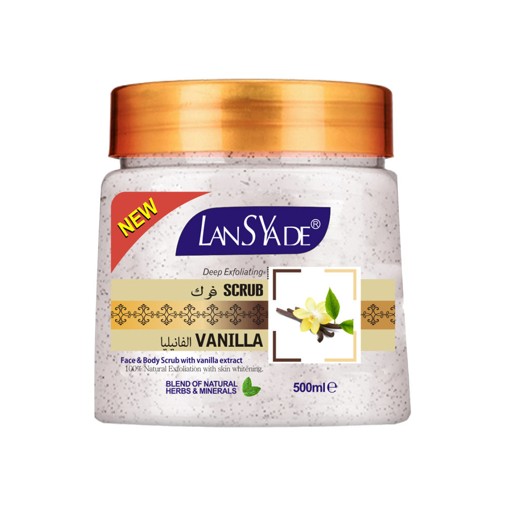 vanilla ice cream body gold scrub - exfoliates, removes bumps & keratosis pilaris, brightens, moisturizes, and nourishes skin