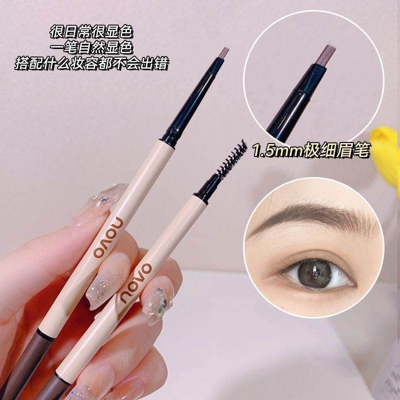 Novo finely drawn ultra-fine mist eyebrow pencil, ultra-fine head, small triangle, clear roots, wild eyebrows, waterproof, sweat-proof and non-smudge