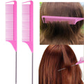 manufacturer in stock high temperature resistant pointed tail comb rainbow comb hairdressing comb highlight steel needle comb 8-piece set
