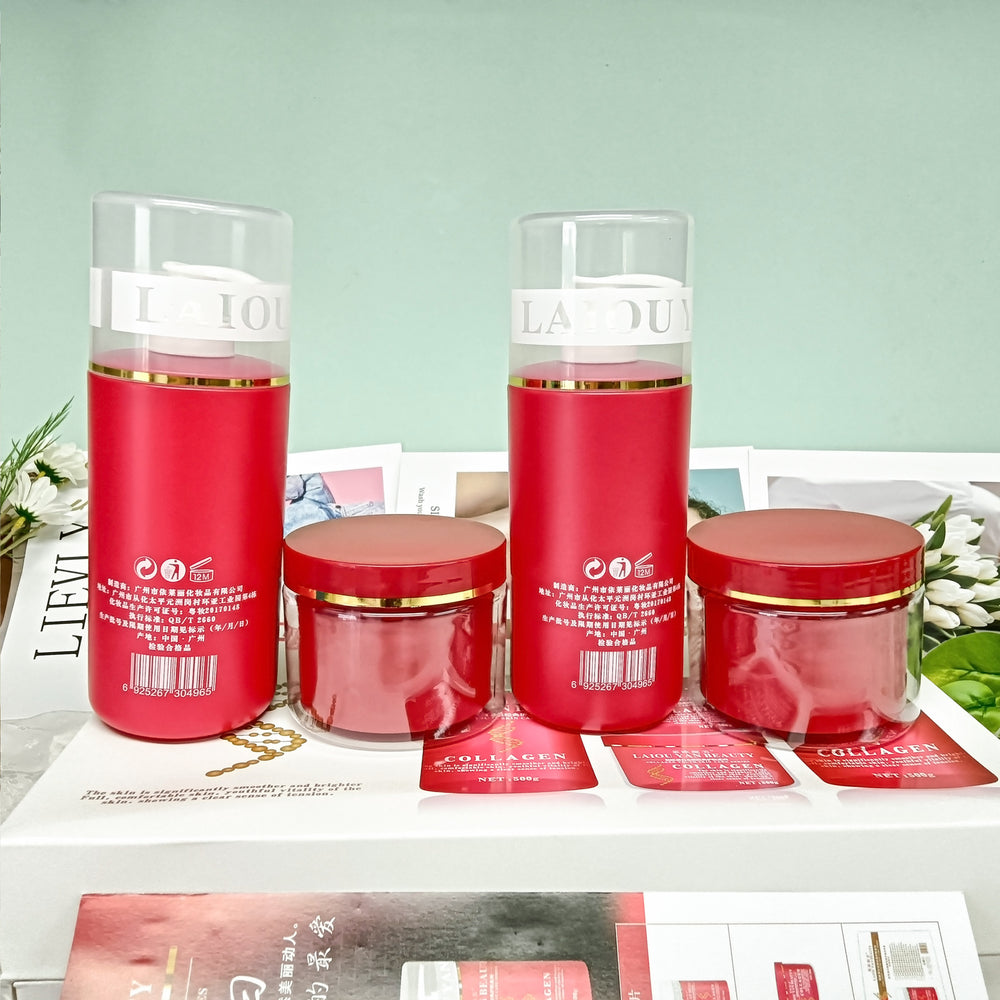 beauty salon collagen skin care 4-piece set, hydrating, moisturizing, tender and brightening classic hospital wear customer set