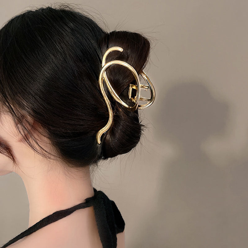 Irregular metal line gripper women's hair clip new arrivaleasiest for match trendy headwear classy back shark clip hair accessories