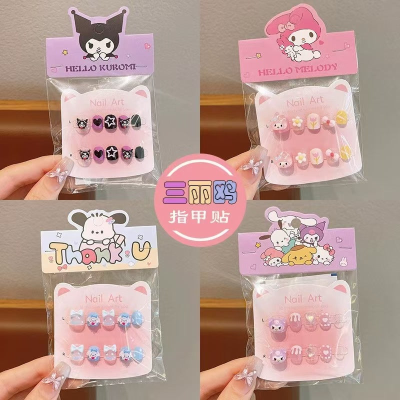 Sanrio series nail stickers - cute & exquisite nail art for kids, featuring kuromi & my melody designs
