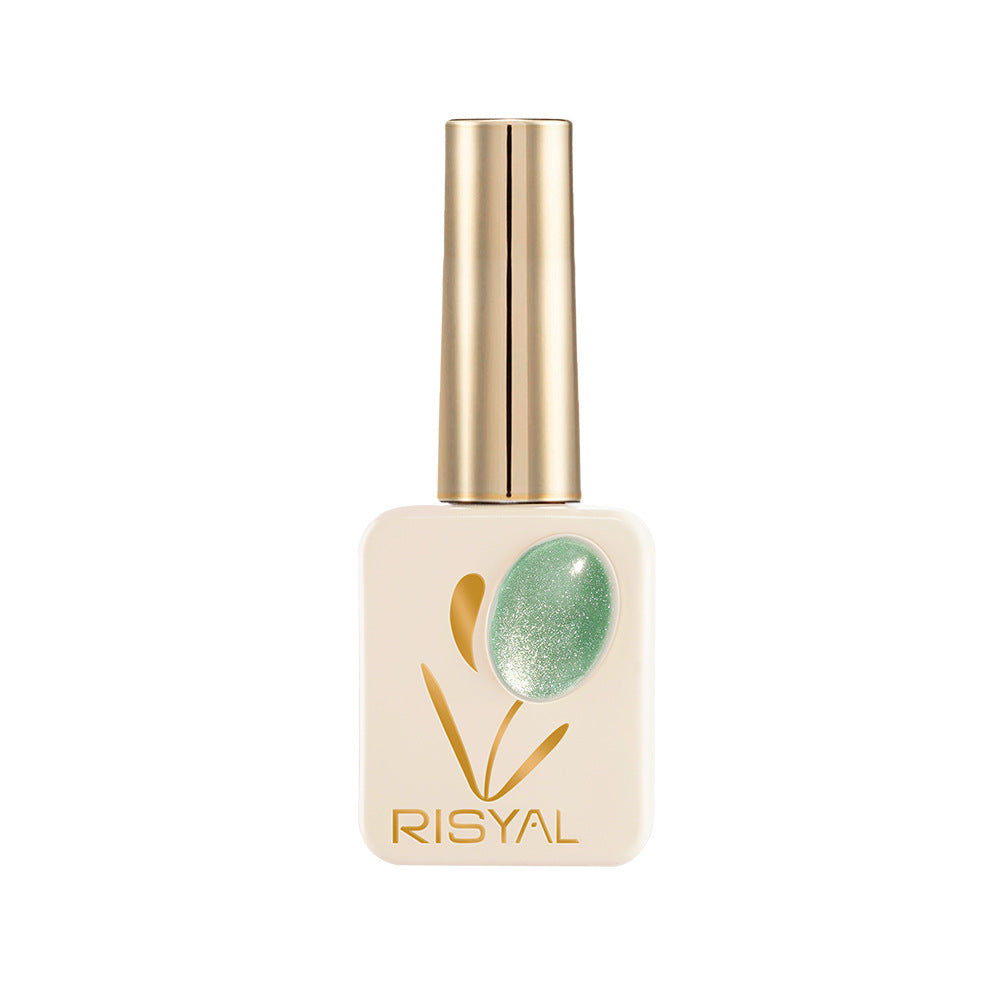 Risyal ice crystal cat eye gel polish 12ml - new nail art no-wipe color gel, side light & wide light, non-smudge, nail gel