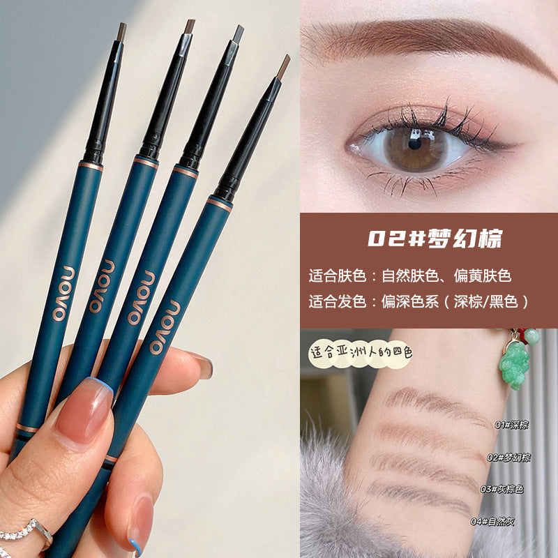 Novo ultra-fine triangle brow pencil - natural, precise, waterproof, sweat-resistant, smudge-proof, dual-ended brow pen