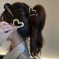 Classy metal heart hair clip for women's back of head shark clip casualeasiest for match gripper 2023new arrival clip headwear