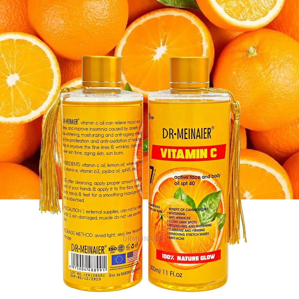 organic turmeric & vitamin c massage oil 300ml - facial & body spa moisturizing massage oil - wholesale for export