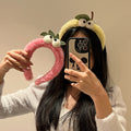 Fruit stuffed eye headband cute cartoon pear strawberry hairpin vitality girl high skull top headband hair tie hair accessories