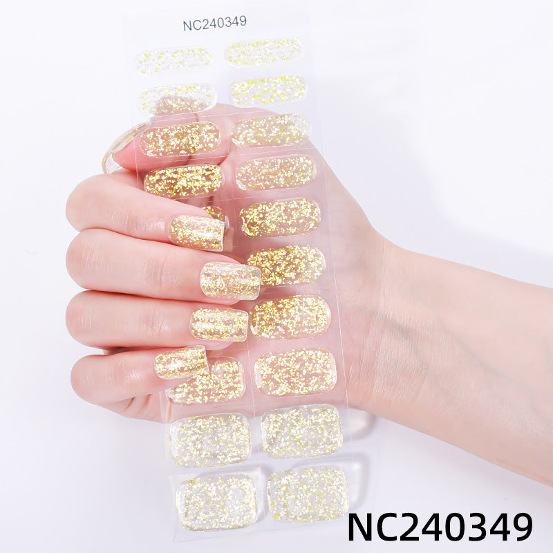 Zhengxiang custom gel nail stickers - waterproof, sparkling cloud brocade uv semi-cured nail art stickers - cross-border e-commerce for us & european amazon