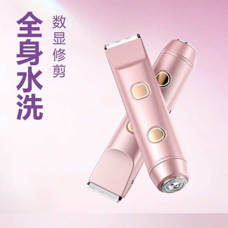 stainless steel compact double-blade fully automatic women's shaver for armpit, leg hair, private parts, and full body hair removal