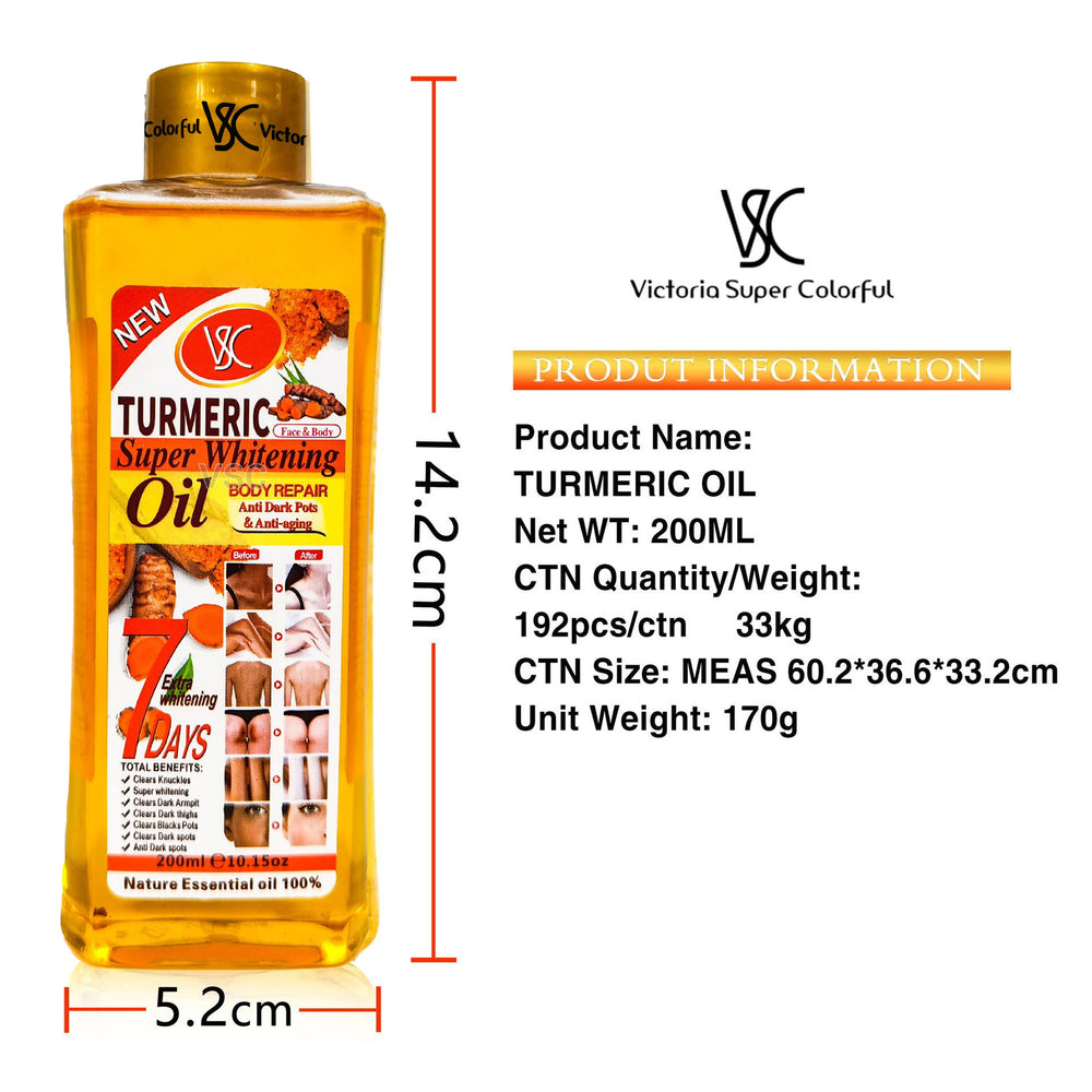 foreign trade 7-day brightening turmeric essential oil moisturizing whole body massage massage oil carrot oil 200ml