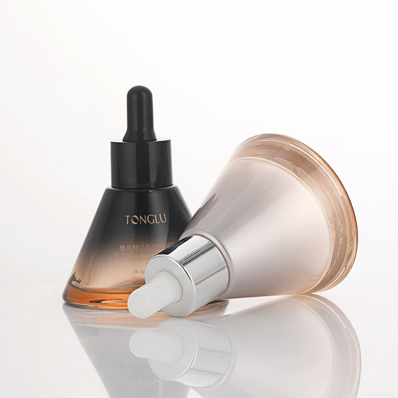 New arrival cosmetic glass bottle 40ml conical dropper bottle essential oil bottle press tip thick bottom essence refill bottle