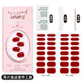 Zhengxiang custom gel nail stickers solid color 32 fingers two-piece set korean uv light semi-cured nail stickers waterproof