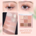 Novo moonfall starfall nine-color eyeshadow palette - shimmer, glitter, matte, low saturation, everyday nude look, earth tones, compact & portable