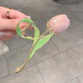 Super fairy gentle tulip flower clip large classy hair clip back of head summernew arrival shark clip headwear