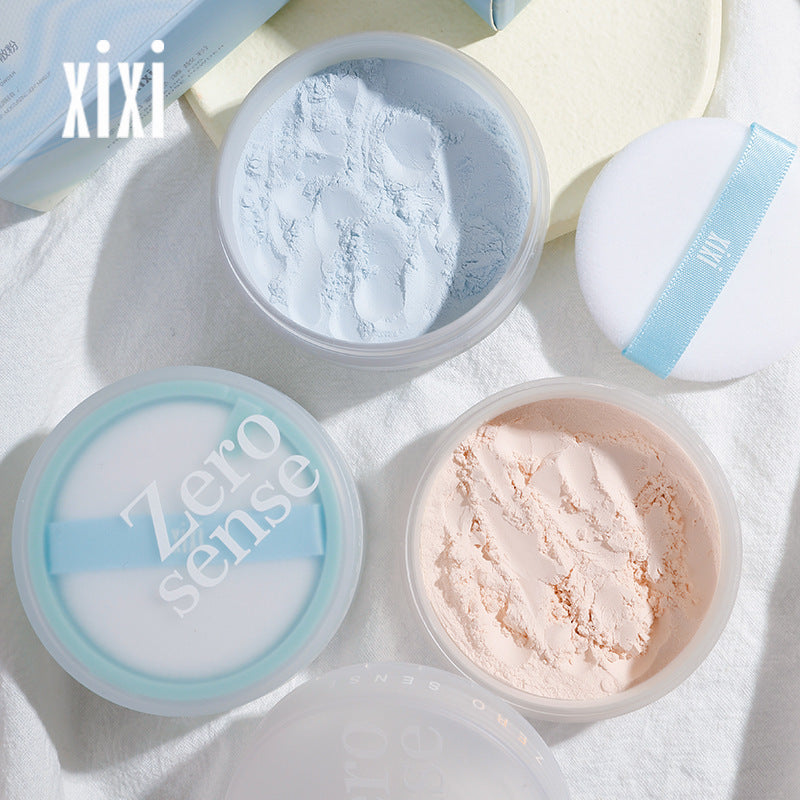 Makeup xixi mist-like light loose powder setting powder, long-lasting oil control, waterproof, anti-sweat, non-stick powder, non-removing makeup powder