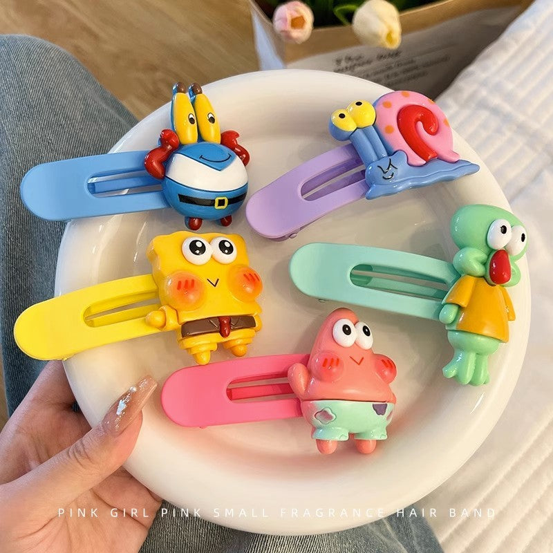 High-value spongebob & patrick star hair clips - cute cartoon resin claw clips - girly hair accessories - sweet gift