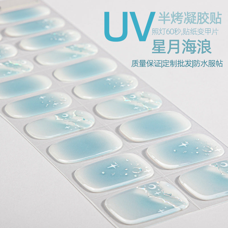 Zhengxiang custom gel nail art stickers - french style, uv/led semi-cured, waterproof, wholesale for export