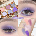 Makeup xixi working bear six-color eyeshadow palette cool diamond pink purple blue contrast color imitation makeup smoky eye makeup