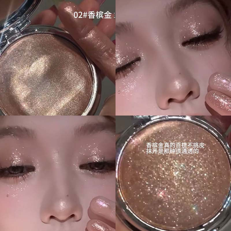 Kakashow highlighting powder - mochi potato puree, clear & sparkling, fine shimmer, natural dimensional brightening highlighter cream