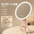 Led lighted makeup mirror - vanity mirror for home, plastic desktop organizer, desktop storage, and makeup touch-up