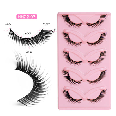 fox style false eyelashes glue style qingdao european and american curling stereo cat eye style hard stem false eyelashes factory