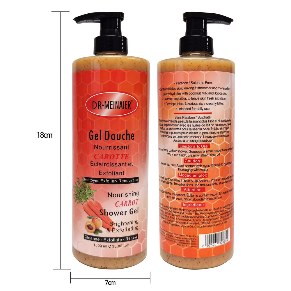exclusive carrot scrub shower gel deep cleansing, nourishing, removing chicken skin and brightening skin export 1000ml
