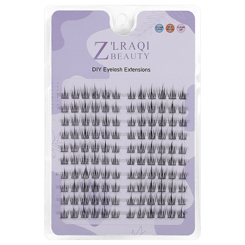 Qingdao natural false eyelashes, 10 rows segmented black band sunflower style, k-pop girl group stage makeup, glue-on false eyelashes